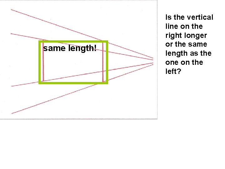 Is the vertical line on the right longer or the same length! length as