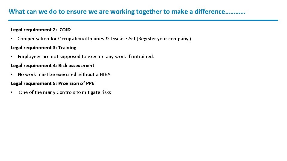 What can we do to ensure we are working together to make a difference…………