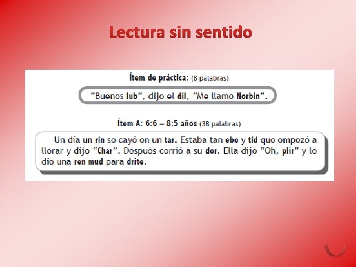 Lectura sin sentido 