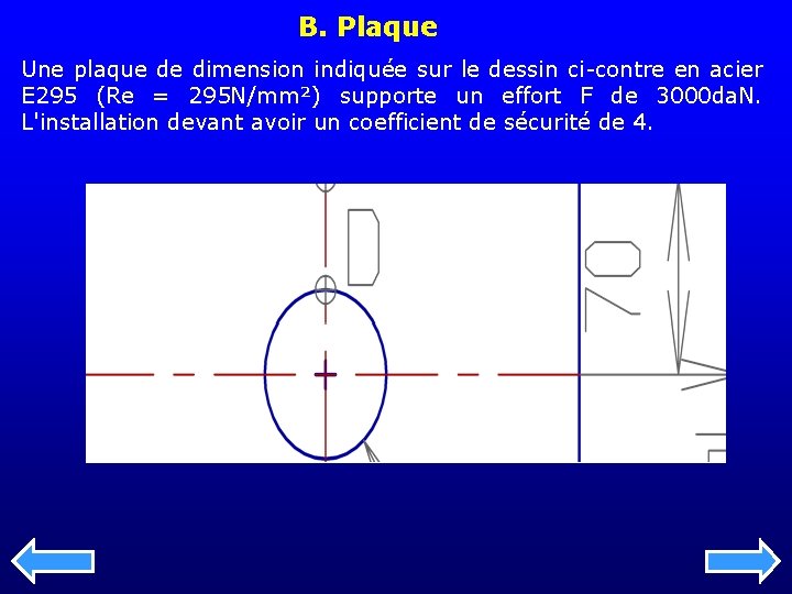 B. Plaque Une plaque de dimension indiquée sur le dessin ci-contre en acier E