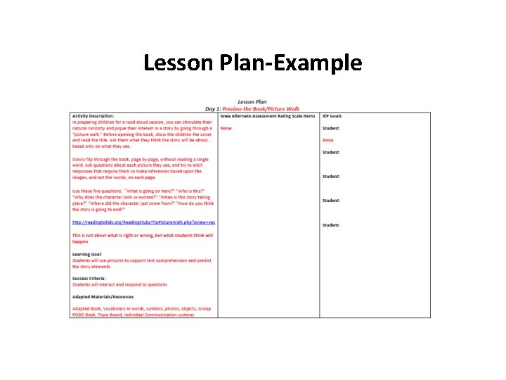 Lesson Plan-Example 