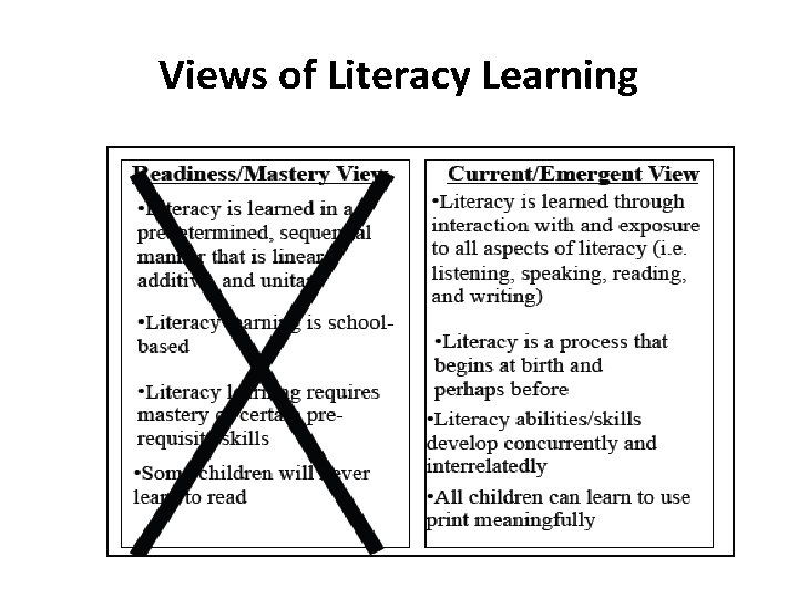 Views of Literacy Learning 