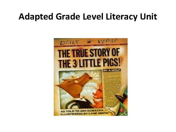 Adapted Grade Level Literacy Unit 