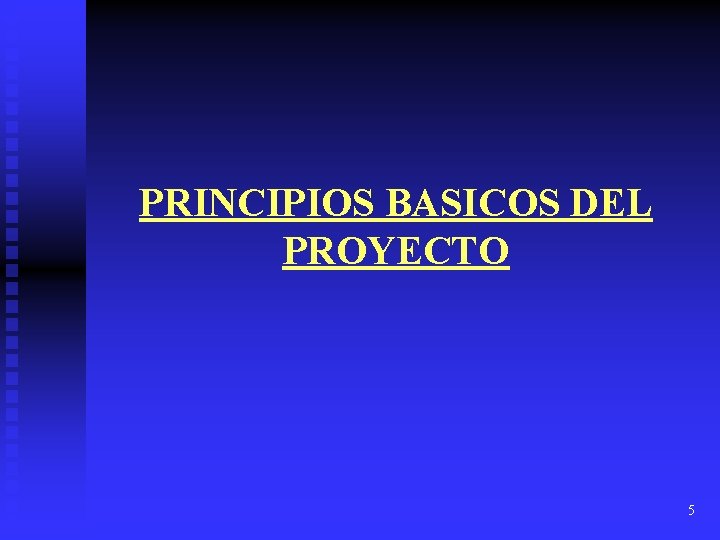 PRINCIPIOS BASICOS DEL PROYECTO 5 