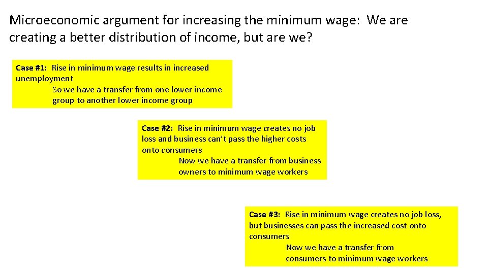 Microeconomic argument for increasing the minimum wage: We are creating a better distribution of