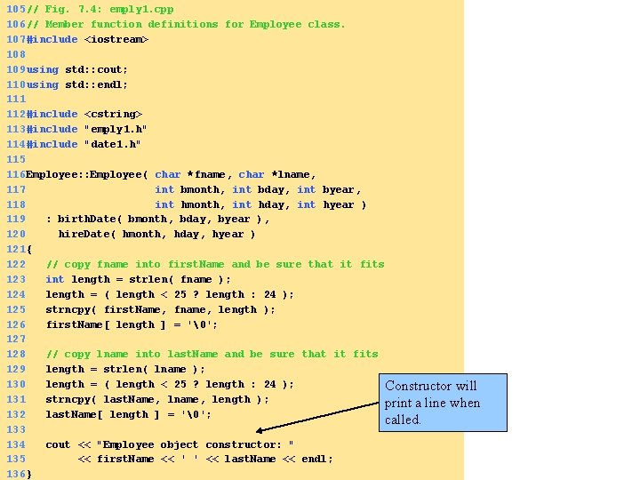 105 // Fig. 7. 4: emply 1. cpp 106 // Member function definitions for