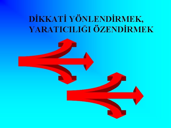 DİKKATİ YÖNLENDİRMEK, YARATICILIĞI ÖZENDİRMEK 