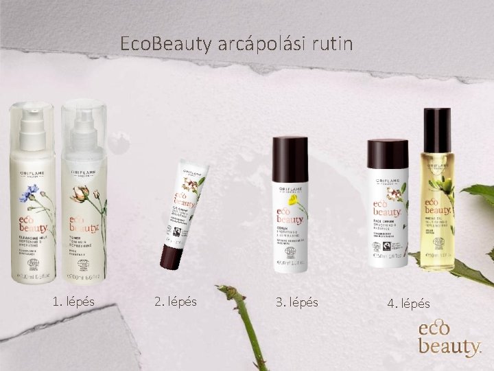 Eco. Beauty arcápolási rutin 1. lépés 2. lépés 3. lépés 4. lépés 