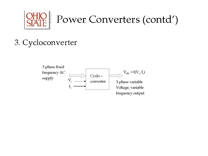 Power Converters (contd’) 3. Cycloconverter Power Converters (contd’) 3. Cycloconverter