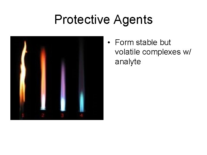 Protective Agents • Form stable but volatile complexes w/ analyte 