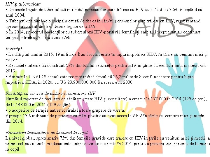 HIV și tuberculoza • Decesele legate de tuberculoză în rândul persoanelor care trăiesc cu