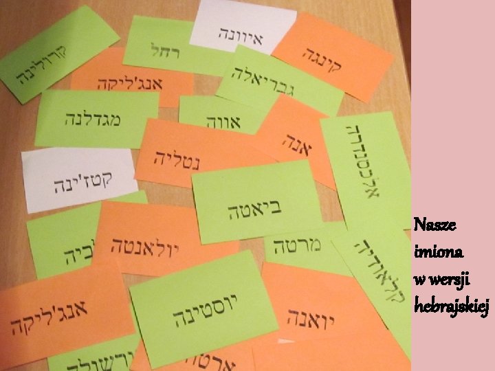 Nasze imiona w wersji hebrajskiej 