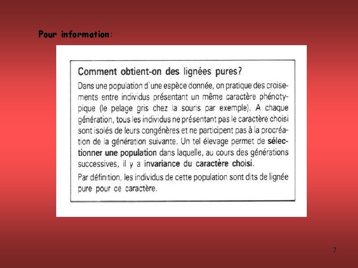 Pour information: 7 
