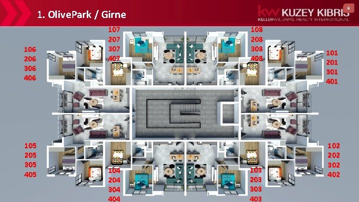 8 1. Olive. Park / Girne 106 206 306 406 105 205 305 405