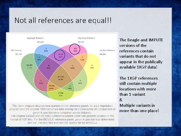 Not all references are equal!! The Beagle and IMPUTE versions of the references contain