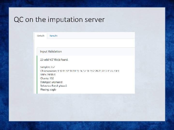 QC on the imputation server 