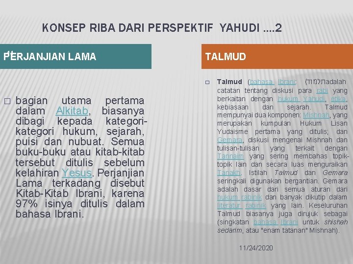 KONSEP RIBA DARI PERSPEKTIF YAHUDI …. 2 14 PERJANJIAN LAMA TALMUD � � bagian