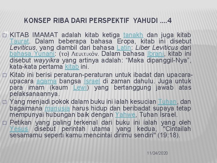 KONSEP RIBA DARI PERSPEKTIF YAHUDI …. 4 16 � � KITAB IMAMAT adalah kitab