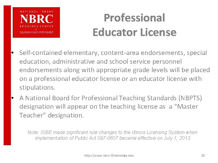 Professional Educator License • Self-contained elementary, content-area endorsements, special education, administrative and school service