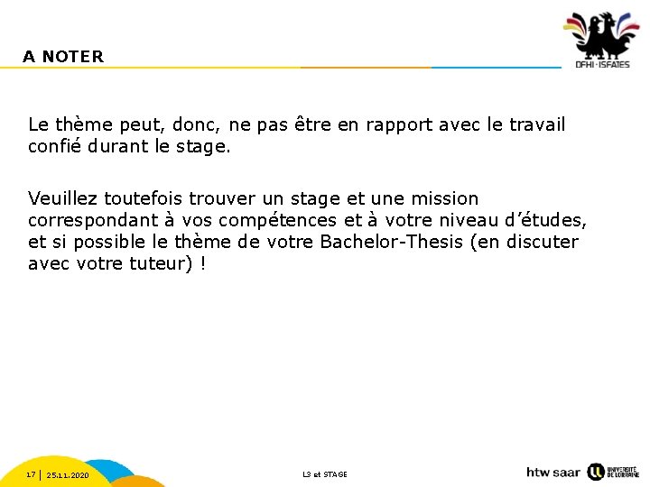 A NOTER Le thème peut, donc, ne pas être en rapport avec le travail