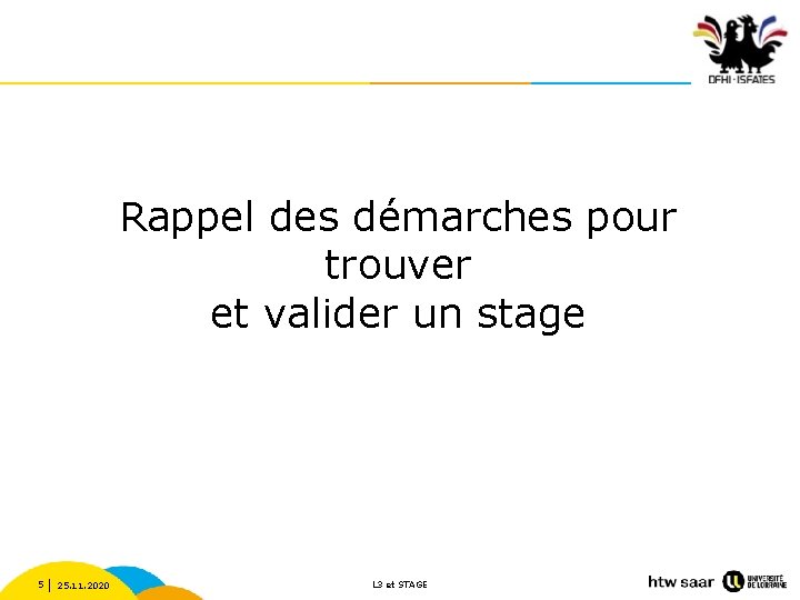 Rappel des démarches pour trouver et valider un stage 5 25. 11. 2020 L