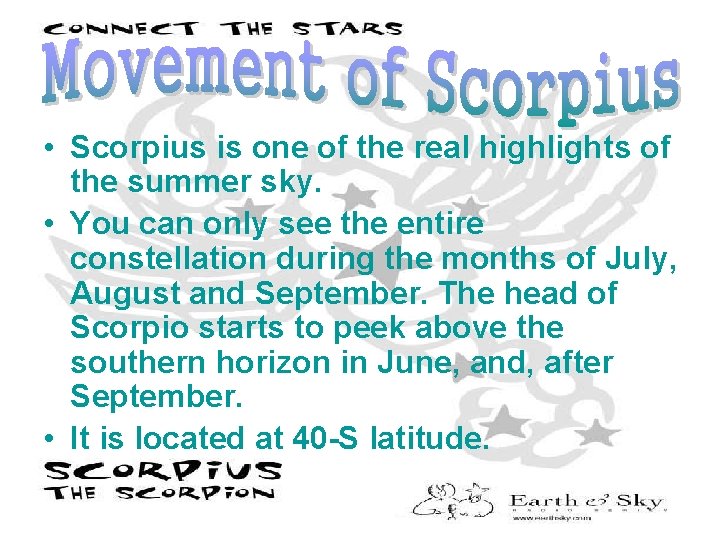 • Scorpius is one of the real highlights of the summer sky. •