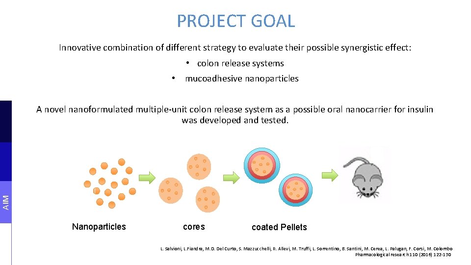 PROJECT GOAL Innovative combination of different strategy to evaluate their possible synergistic effect: •