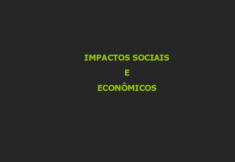 IMPACTOS SOCIAIS E ECONÔMICOS 