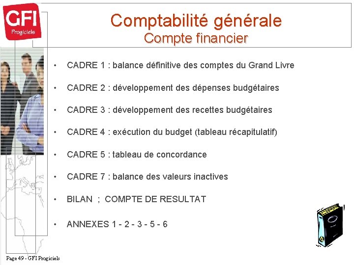 Comptabilité générale Compte financier • CADRE 1 : balance définitive des comptes du Grand
