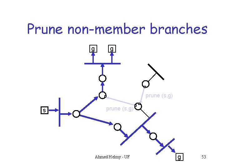 Prune non-member branches g g prune (s, g) s prune (s, g) Ahmed Helmy