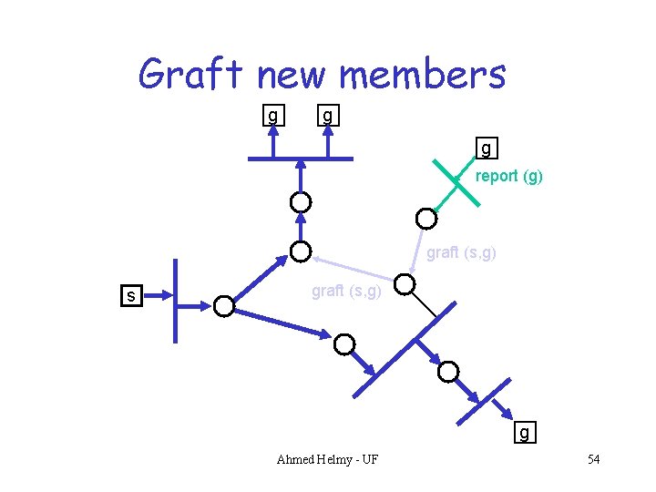 Graft new members g g g report (g) graft (s, g) s graft (s,