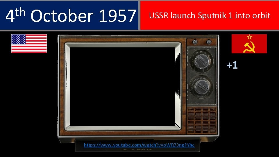 th 4 October 1957 USSR launch Sputnik 1 into orbit +1 https: //www. youtube.
