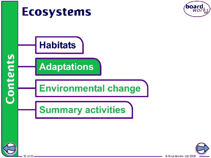 Adaptations 10 of 33 © Boardworks Ltd 2008 