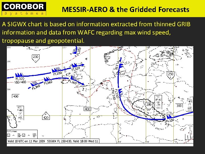 MESSIR-AERO & the Gridded Forecasts A SIGWX chart is based on information extracted from