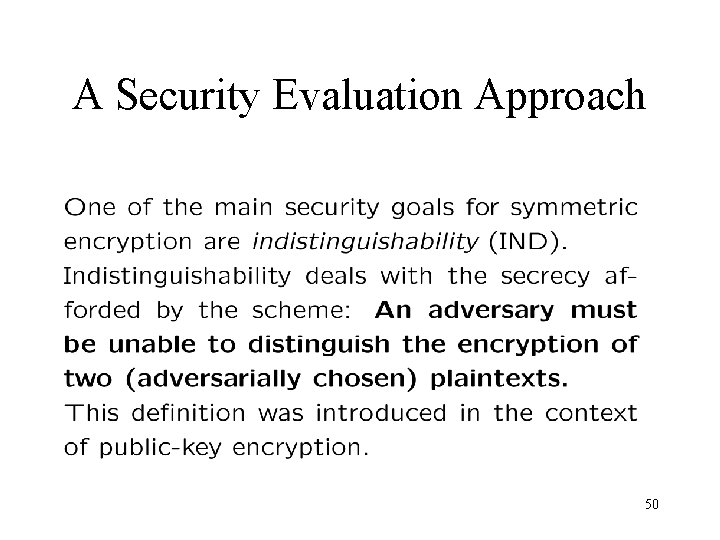 A Security Evaluation Approach 50 