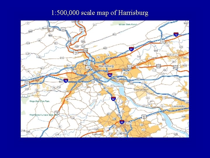 1: 500, 000 scale map of Harrisburg 