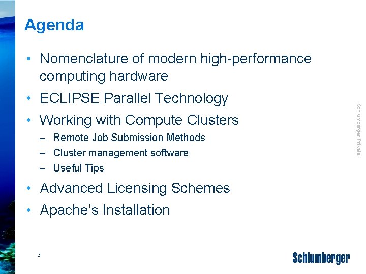 Agenda • Nomenclature of modern high-performance computing hardware • Working with Compute Clusters –