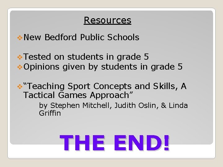 Resources v New Bedford Public Schools v Tested on students in grade 5 v