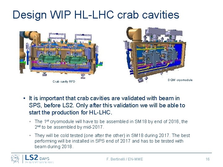 Design WIP HL-LHC crab cavities DQW cryomodule Crab cavity RFD • It is important