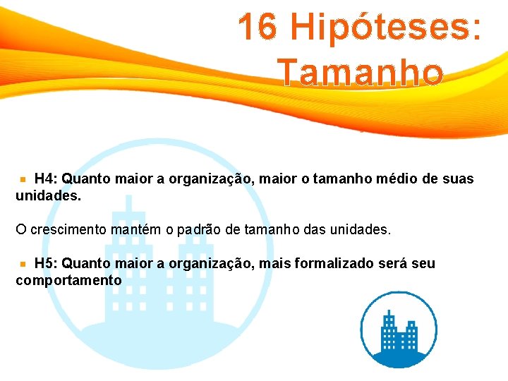 16 Hipóteses: Tamanho H 4: Quanto maior a organização, maior o tamanho médio de