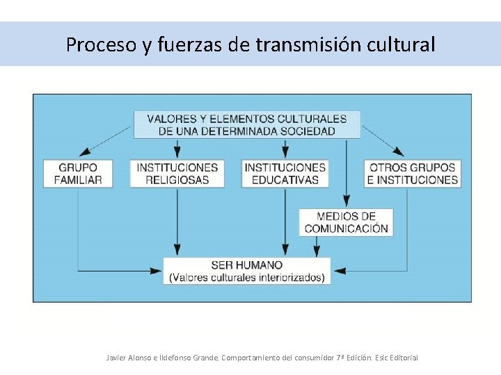 Proceso y fuerzas de transmisión cultural Javier Alonso e Ildefonso Grande. Comportamiento del consumidor