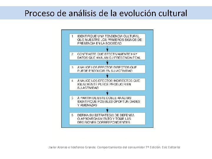 Proceso de análisis de la evolución cultural Javier Alonso e Ildefonso Grande. Comportamiento del