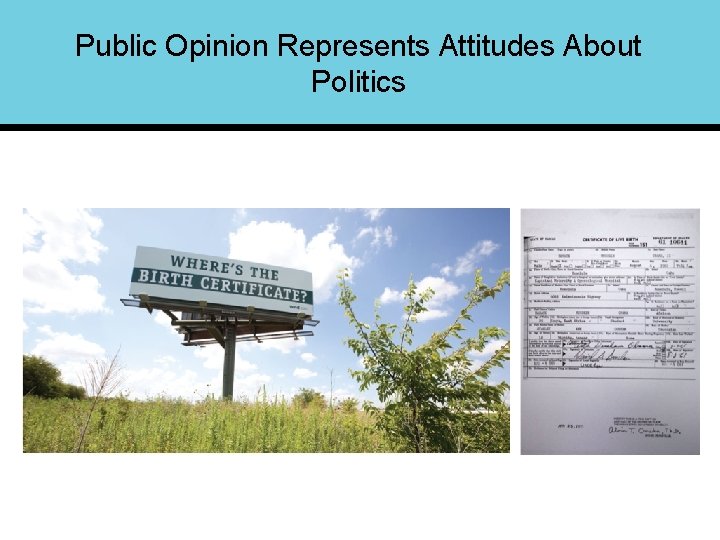 Public Opinion Represents Attitudes About Politics 