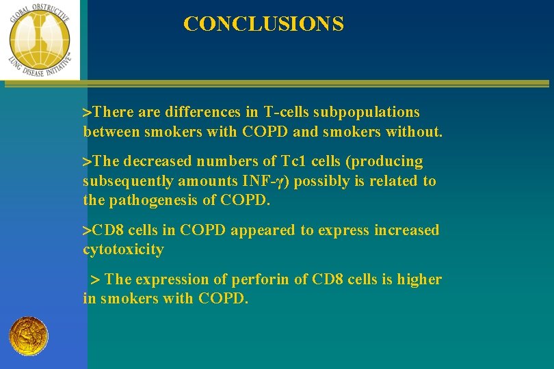 CONCLUSIONS There are differences in T-cells subpopulations between smokers with COPD and smokers without.