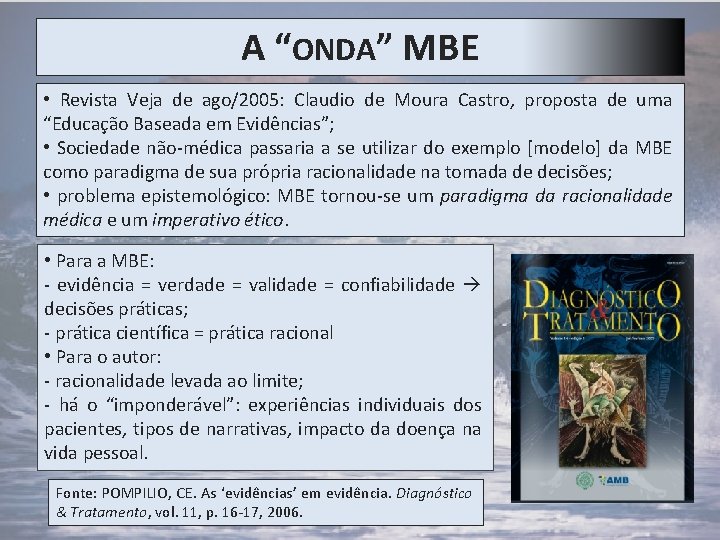 A “ONDA” MBE • Revista Veja de ago/2005: Claudio de Moura Castro, proposta de