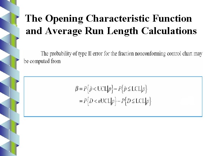 The Opening Characteristic Function and Average Run Length Calculations 37 