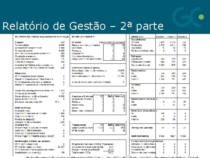 Relatório de Gestão – 2ª parte 