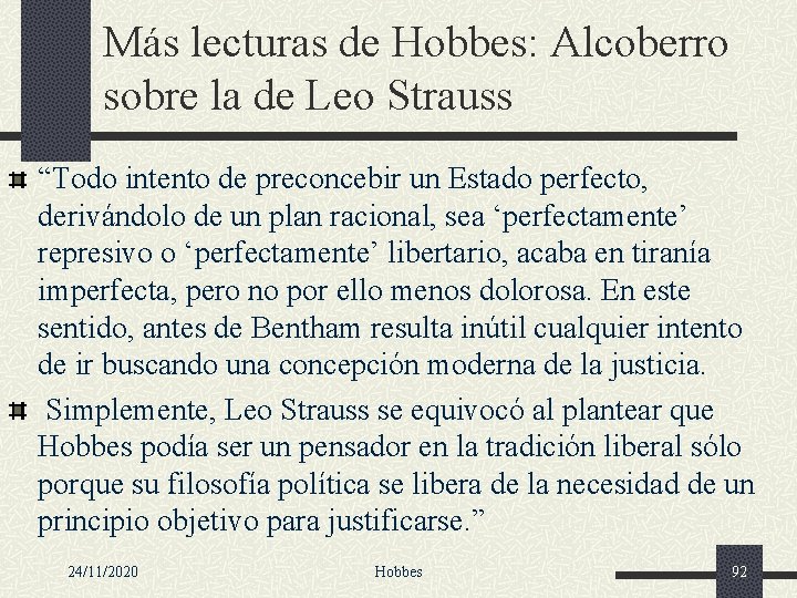 Más lecturas de Hobbes: Alcoberro sobre la de Leo Strauss “Todo intento de preconcebir