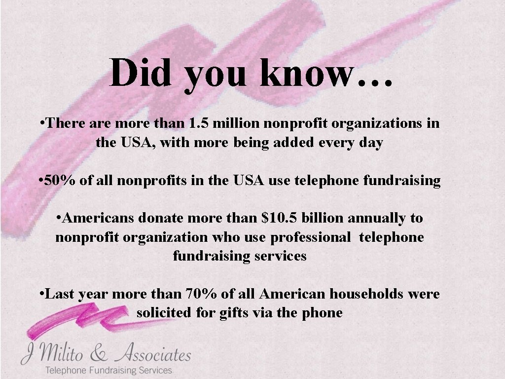 Did you know… • There are more than 1. 5 million nonprofit organizations in