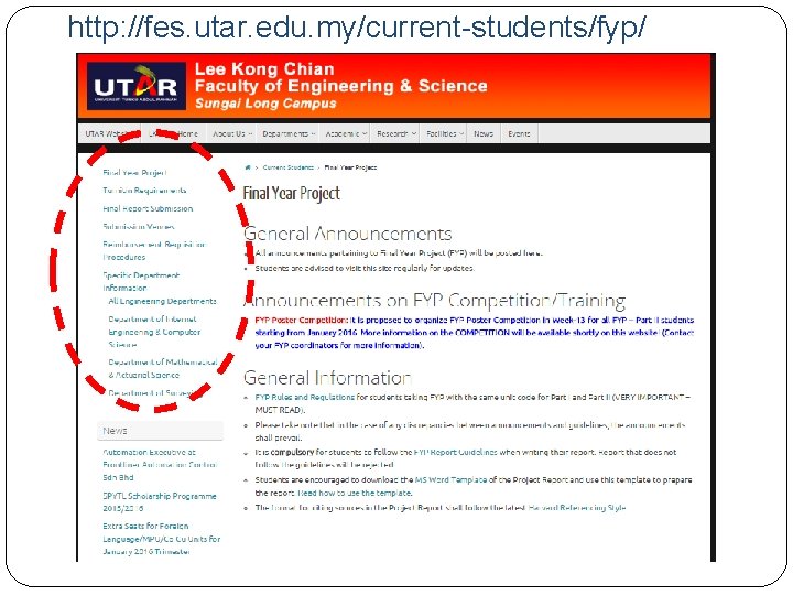 http: //fes. utar. edu. my/current-students/fyp/ 